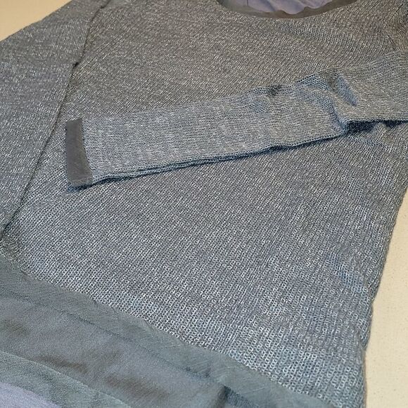 Bohemian Ruffled Blue Gray Color Sweater - Picture 11 of 11